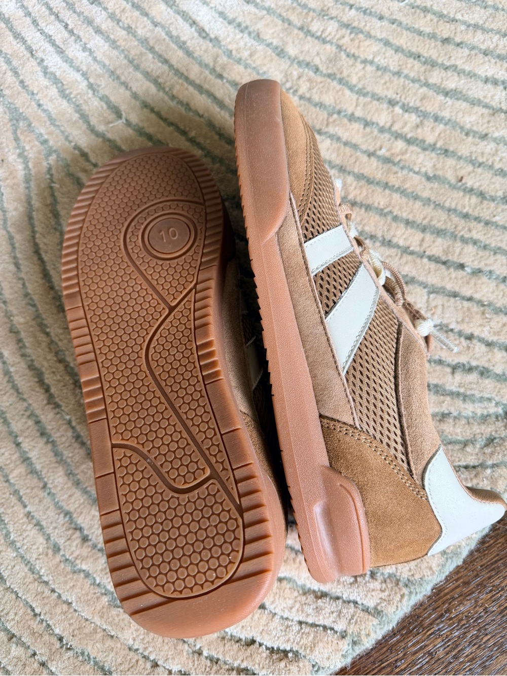 Steve Madden Brown and White Mesh Suede Sneakers - Picture 4 of 4